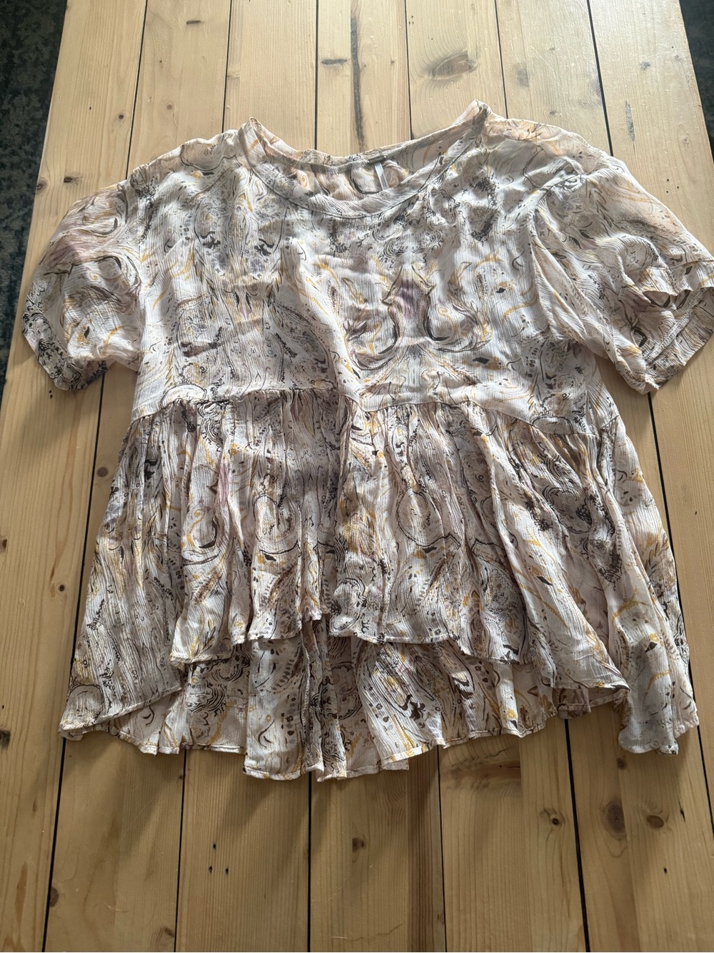 Free People short sleeve sheer blouse size S